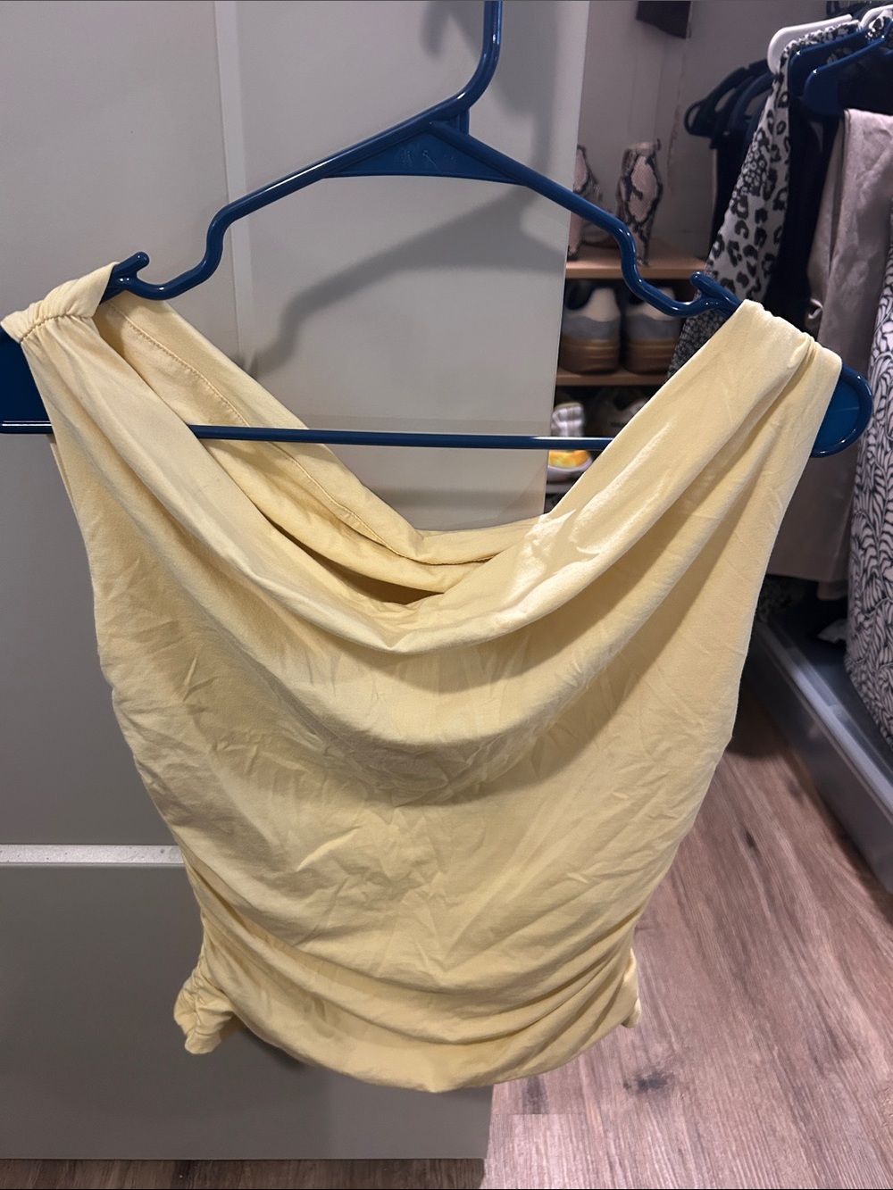 Abercrombie & Fitch Pale Yellow Cowl-Neck Women's Top